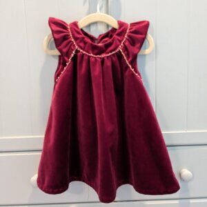 ✨ Heirlooms by Polly Flinders burgundy Holiday Christmas velvety tunic 4T
